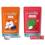 LapsUp RISE + REFRESH coconut water dog drink mixes.