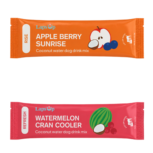 Try LapsUp free — one RISE + one REFRESH packet. Apple Berry Sunrise meets Watermelon Cran Cooler. Their water, upgraded. Dropping July 2026.