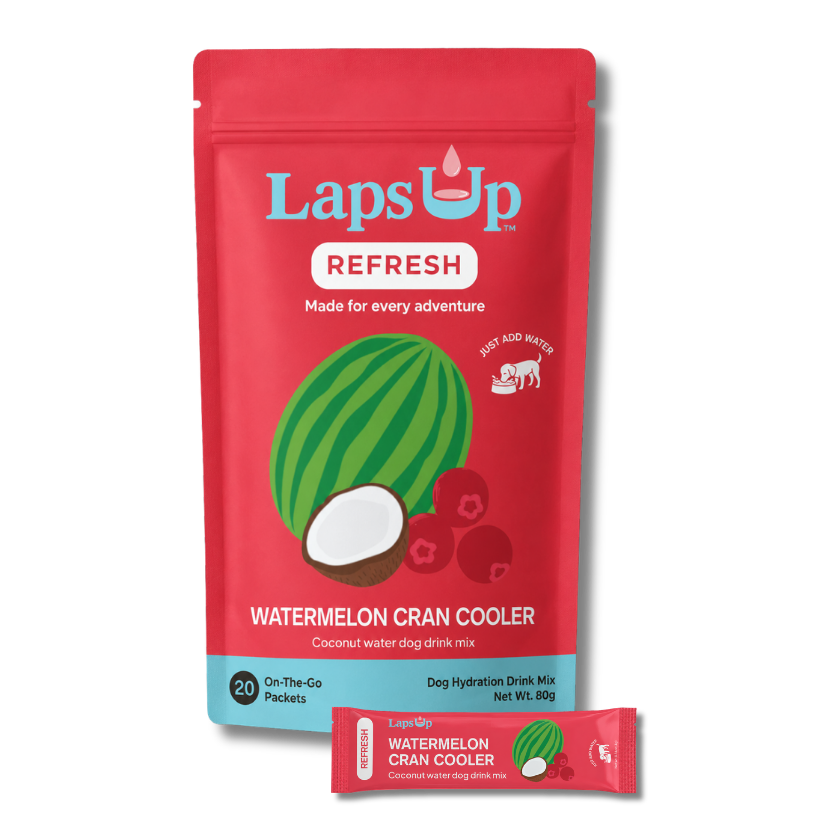 LapsUp Refresh Watermelon Cran Cooler coconut water drink mix package on a white background